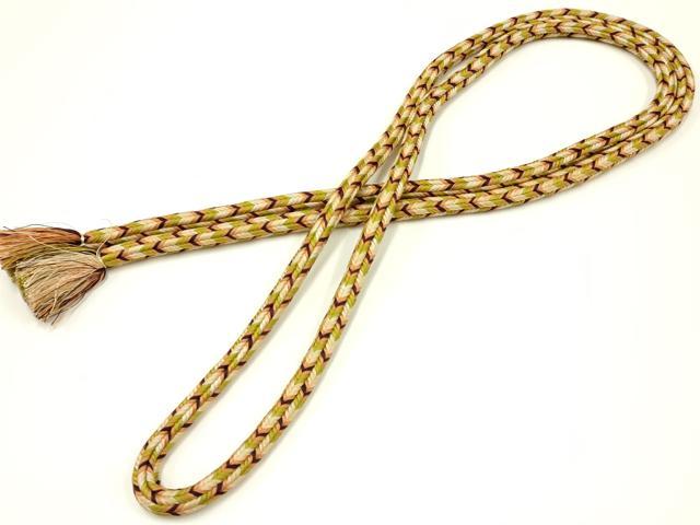 有職組紐道明　帯締め　唐組　　金糸　宮内庁御用　逸品　未使用 平和屋本店□極上 有職組紐道明 帯締め 唐組 桐壺 金糸 宮内庁御用