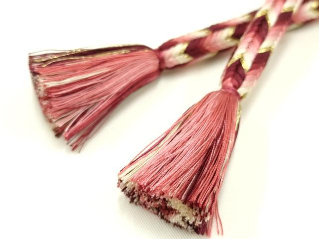 平和屋着物○極上 有職組紐道明 帯締め 丸源氏組 金糸 宮内庁御用 国立