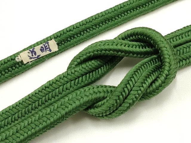 平和屋着物●極上 有職組紐道明 帯締め 冠組 深緑色 宮内庁御用 国立博物館御用 東京芸術大学御用 逸品 AABA9921ay