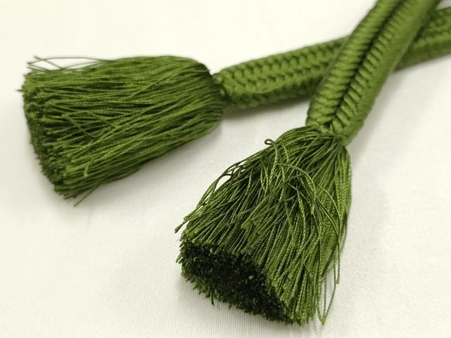 平和屋着物●極上 有職組紐道明 帯締め 冠組 苔色 宮内庁御用 国立博物館御用 東京芸術大学御用 逸品 AABA9922ay