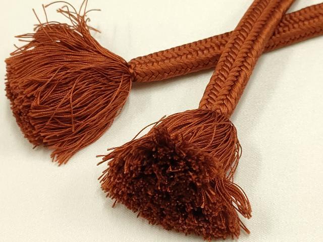 平和屋着物●極上　有職組紐道明　帯締め　冠組　代赭色　宮内庁御用　国立博物館御用　東京芸術大学御用 　逸品　AABA9995ay