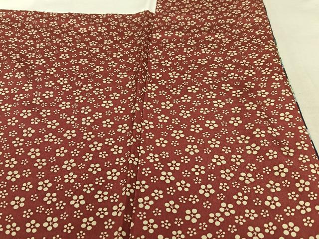 平和屋着物○天然灰汁発酵藍染 古川三郎 小紋 花織 花唐草文 正絹