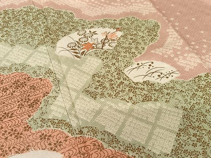 平和屋着物●訪問着 絞り 刺繍 雲重ね花文 金彩 正絹 逸品 未使用 AABB0046zg