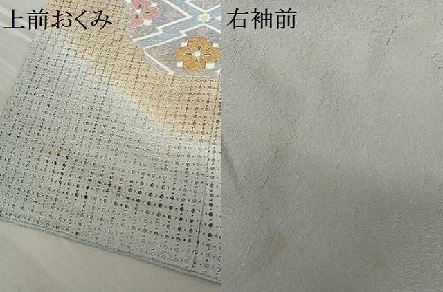 平和屋着物●訪問着 作家物 中国三大刺繍 汕頭刺繍 スワトウ刺繍 地紙重ね梅松文 暈し染め 金彩 正絹 逸品 AABB0050zg