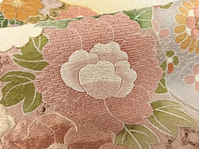 平和屋着物●訪問着 作家物 中国三大刺繍 汕頭刺繍 スワトウ刺繍 地紙重ね梅松文 暈し染め 金彩 正絹 逸品 AABB0050zg