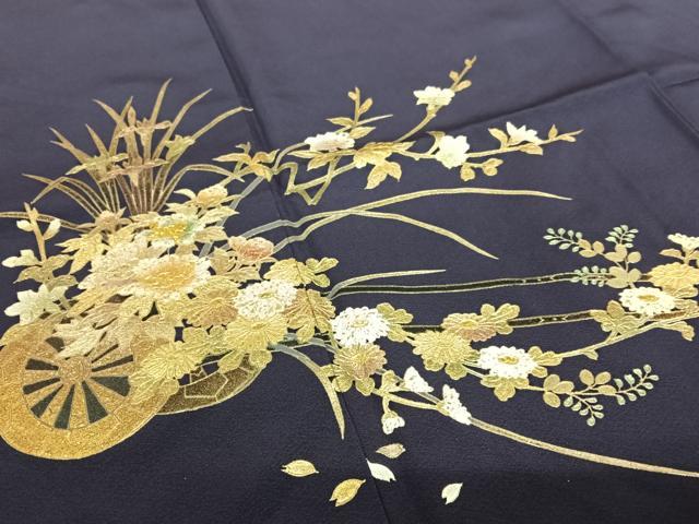 平和屋着物●金彩友禅 卓越技能者・名工・和田光正 訪問着 花車文 暈し染め 金彩 正絹 逸品 AABB0057zg