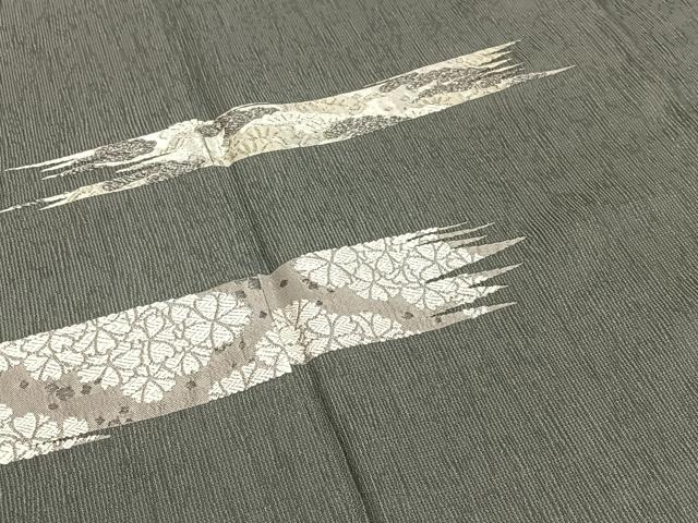 平和屋着物●訪問着　刺繍　花松文　銀糸　胴抜き仕立て　正絹　逸品　AABB0068zg