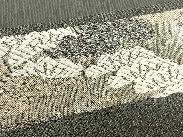 平和屋着物●訪問着　刺繍　花松文　銀糸　胴抜き仕立て　正絹　逸品　AABB0068zg