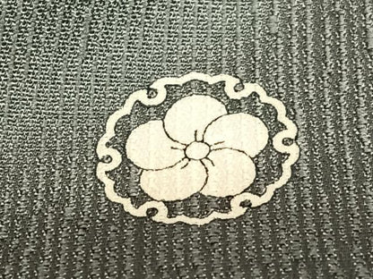 平和屋着物●訪問着　刺繍　花松文　銀糸　胴抜き仕立て　正絹　逸品　AABB0068zg