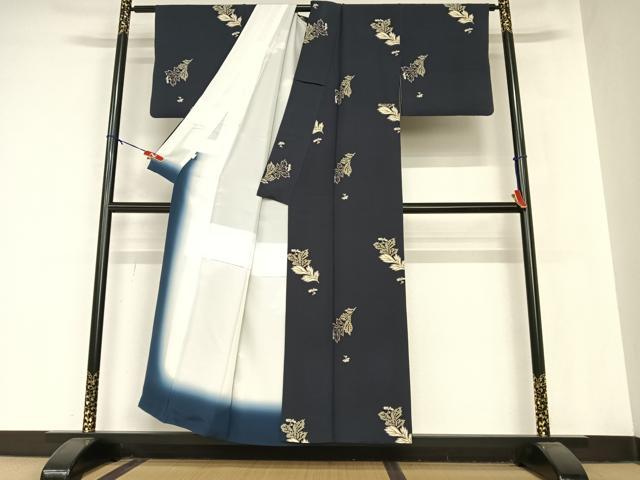 平和屋着物●上質な小紋　舞花文　正絹　逸品　AABB0092zg