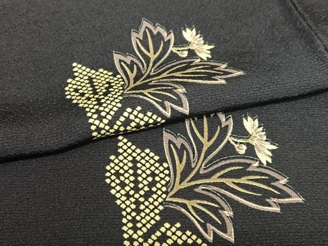 平和屋着物●上質な小紋　舞花文　正絹　逸品　AABB0092zg
