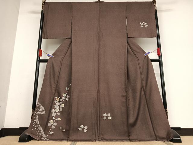 平和屋着物●訪問着　絞り　刺繍　舞花文　金彩　ロング丈　正絹　逸品　未使用　AABB0101zg