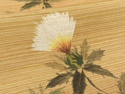 平和屋着物●紅花紬 米沢 訪問着 作家物 彩峯 手描き 紅花 正絹 逸品 AABB0106zg