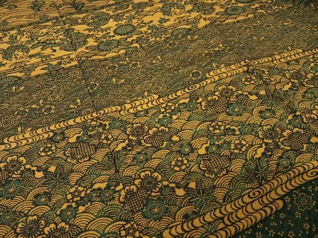 平和屋着物●訪問着　型染め　横段花鳥文　正絹　逸品　AABB0114zg