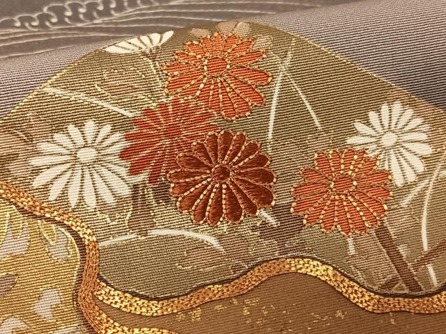 平和屋着物●豪華色留袖　駒刺繍　扇面花文　暈し染め　金彩　正絹　逸品　AABB0127zg