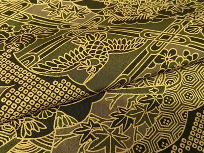 平和屋着物●上質な小紋 雲重ね花鳥文 正絹 逸品 AABB0129zg