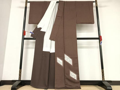 平和屋着物●訪問着 刺繍 枝葉文 暈し染め 正絹 逸品 AABB0133zg