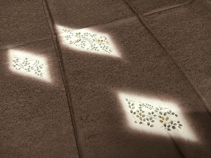 平和屋着物●訪問着 刺繍 枝葉文 暈し染め 正絹 逸品 AABB0133zg
