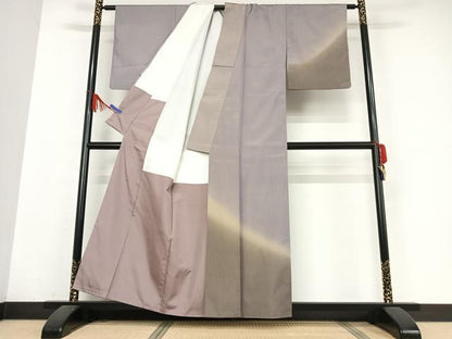 平和屋着物●上質な紬　霞文　暈し染め　正絹　逸品　AABB0138zg
