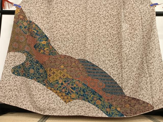 平和屋着物●訪問着　型染め　鳳凰花唐草文　正絹　逸品　AABB0142zg