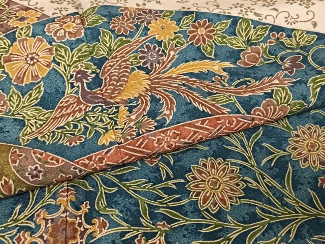 平和屋着物●訪問着　型染め　鳳凰花唐草文　正絹　逸品　AABB0142zg