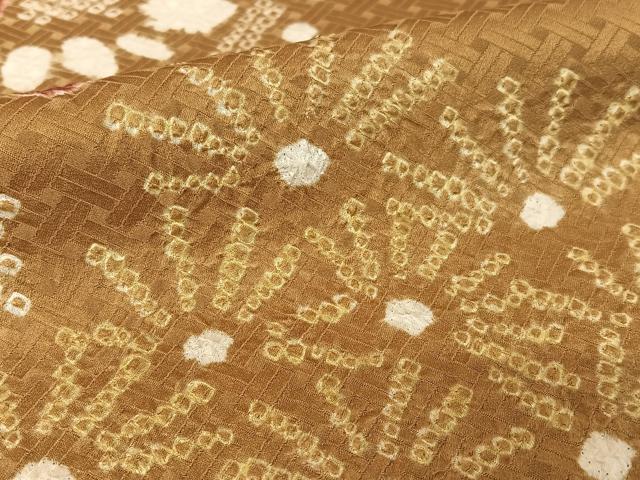 平和屋着物●訪問着　手描き　絞り　松竹梅　金彩　正絹　逸品　AABB0154zg