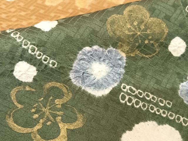平和屋着物●訪問着　手描き　絞り　松竹梅　金彩　正絹　逸品　AABB0154zg