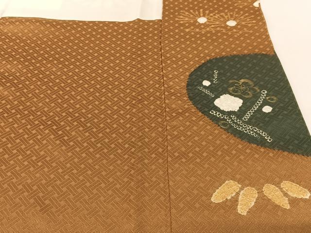 平和屋着物●訪問着　手描き　絞り　松竹梅　金彩　正絹　逸品　AABB0154zg