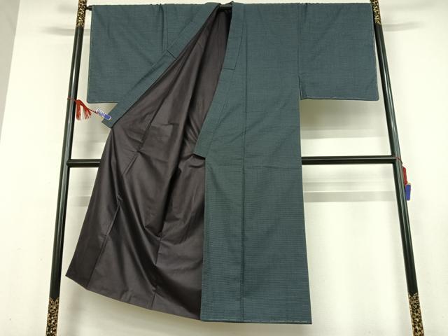平和屋着物●男性 紬 アンサンブル 亀甲文様 正絹 逸品 未使用 AABB0162zg