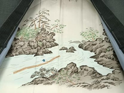 平和屋着物●男性 紬 アンサンブル 亀甲文様 正絹 逸品 未使用 AABB0162zg