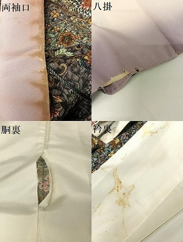 平和屋着物●伝統工芸士 更清 小紋 型染め 切嵌花文 さが美扱い 正絹 逸品 AABB0165zg