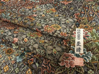 平和屋着物●伝統工芸士 更清 小紋 型染め 切嵌花文 さが美扱い 正絹 逸品 AABB0165zg