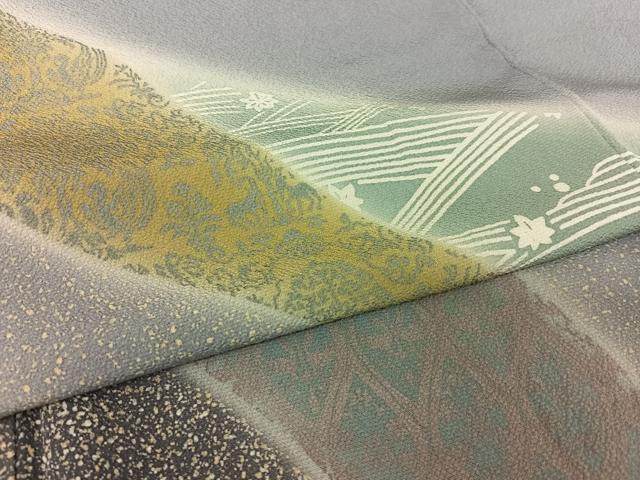 平和屋着物●訪問着　作家物　双鳥花文　暈し染め　正絹　逸品　AABB0192zg