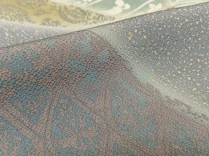 平和屋着物●訪問着　作家物　双鳥花文　暈し染め　正絹　逸品　AABB0192zg