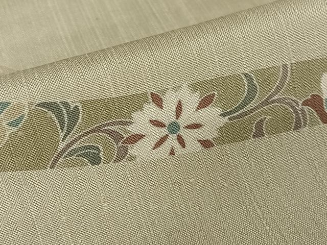 平和屋着物●訪問着 紬地 蔓帯花唐草文 正絹 逸品 AABB0194zg