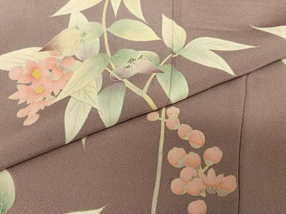 平和屋着物●本加賀友禅作家 村田和生 訪問着 枝花文 正絹 逸品 AABB0196zg