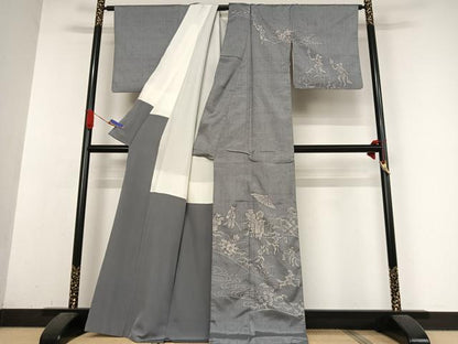 平和屋着物●訪問着 紬地 手描き ろうけつ染め 狐の嫁入り 正絹 逸品 AABB0207zg