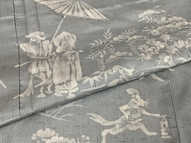 平和屋着物●訪問着 紬地 手描き ろうけつ染め 狐の嫁入り 正絹 逸品 AABB0207zg