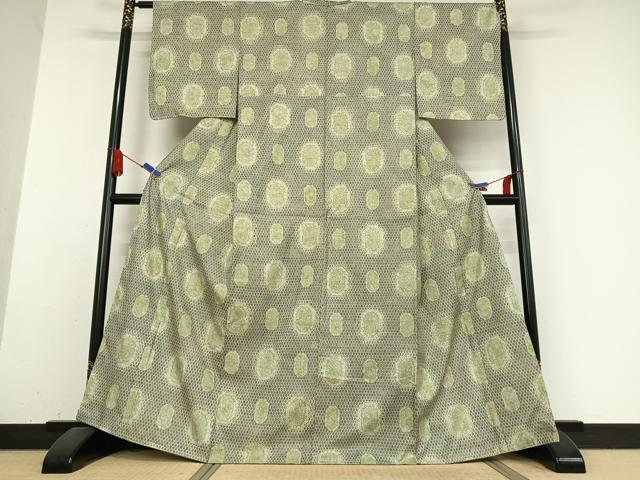 平和屋着物●本場大島紬 一元絣 亀甲文 正絹 逸品 未使用 AABB0218zg