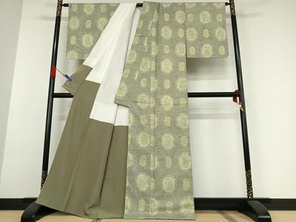 平和屋着物●本場大島紬 一元絣 亀甲文 正絹 逸品 未使用 AABB0218zg