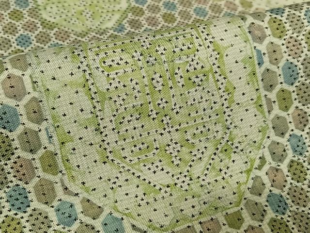 平和屋着物●本場大島紬 一元絣 亀甲文 正絹 逸品 未使用 AABB0218zg
