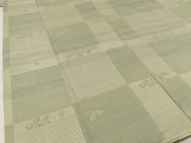 平和屋着物●塩沢紬 90亀甲 横段花文 正絹 逸品 AABB0227zg
