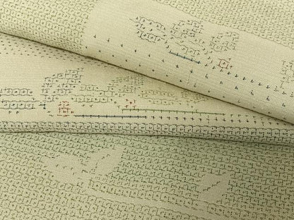 平和屋着物●塩沢紬 90亀甲 横段花文 正絹 逸品 AABB0227zg