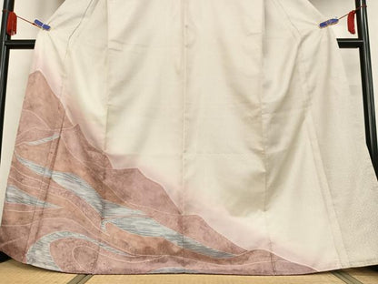 平和屋着物●訪問着　お召地　道長文　正絹　逸品　AABB0229zg