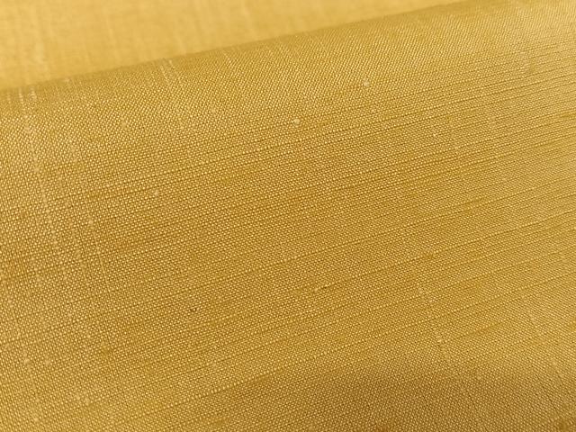 平和屋着物●上質な紬　色無地　柑子色　正絹　逸品　AABB0246zg