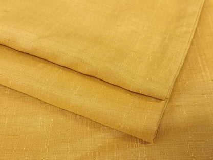 平和屋着物●上質な紬　色無地　柑子色　正絹　逸品　AABB0246zg
