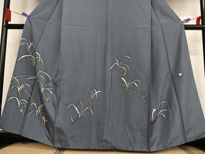 平和屋着物●京友禅　森岡功　訪問着　紬地　正絹　逸品　AABB0253zg