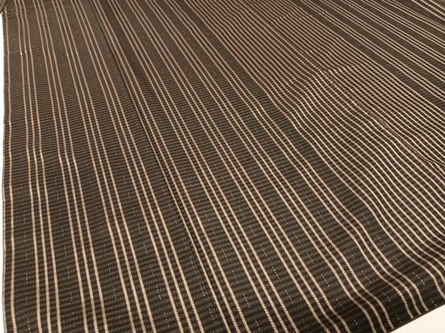 平和屋着物●本場縞大島紬 大島美術館 証紙付き 正絹 逸品 AABB0301zg