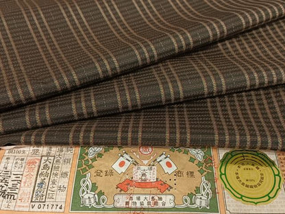 平和屋着物●本場縞大島紬 大島美術館 証紙付き 正絹 逸品 AABB0301zg