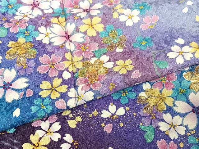 平和屋着物●豪華振袖 駒刺繍 流水舞桜 暈し染め 金彩 金通し地 正絹 逸品 AABB0314zg